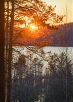 Весенний закат на озере Красавица