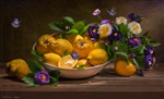 С лимонами и цветами